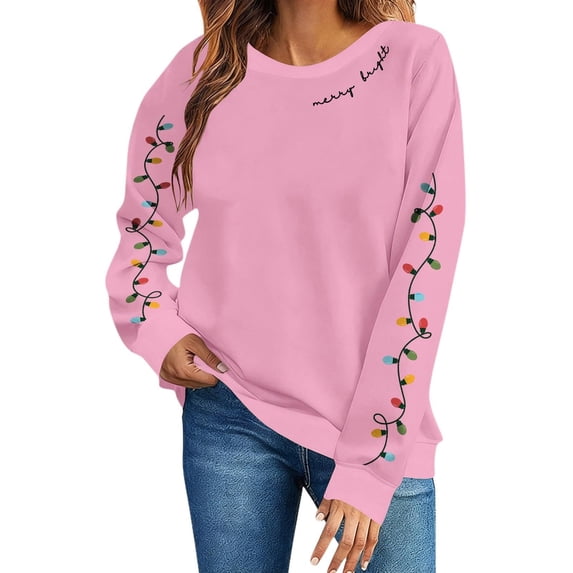 Lovskoo Sweatshirts for Women:Snowman Printing Xmas Holiday Crewneck Long Sleeve Pullover Top