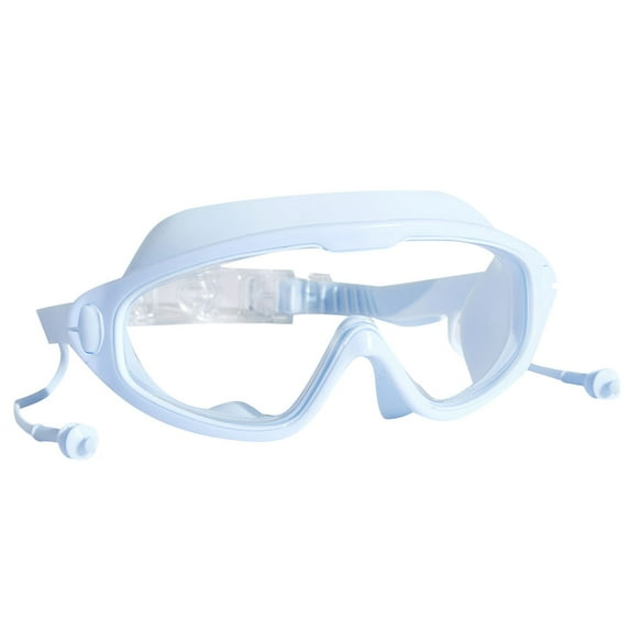 ZACPNCV Swim Goggles Attached Earplugs Non Fog UV Protection Swimming Goggles for Youth Kids Gray Free Size