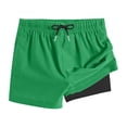thumbnail image 1 of ZACPNCV Swim Shorts for Girls Dry High Waisted Trunks with Liner Dstring Beach Board Shorts Swim Bottoms Green 10-11 Years, 1 of 6
