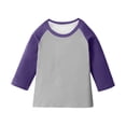 thumbnail image 1 of ZACPNCV T Shirts for Teen Girls Raglan 3/4 Length Sleeve Cute Clothes Fall Round Neck Tops Comfy Elbow Sleeve Shirts Gray 7-8 Years, 1 of 4