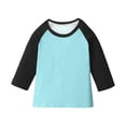 thumbnail image 1 of ZACPNCV T Shirts for Teen Girls Raglan 3/4 Length Sleeve Cute Clothes Fall Round Neck Tops Comfy Elbow Sleeve Shirts Light Blue 4-5 Years, 1 of 4