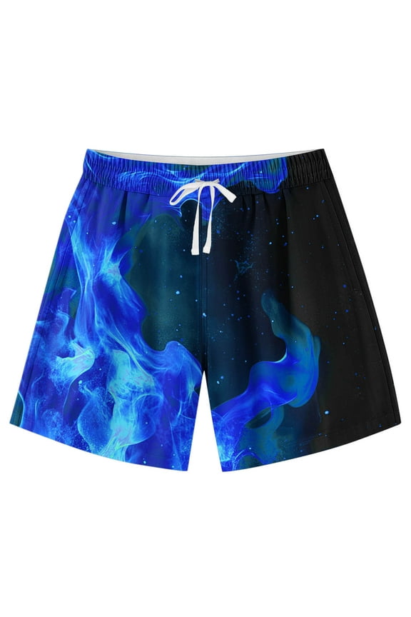 Teen Boys Swim Trunks Quick Dry Swimwear Bathing Suit for Big Boys Beach Swim Boards Shorts Blue 13-14 Years