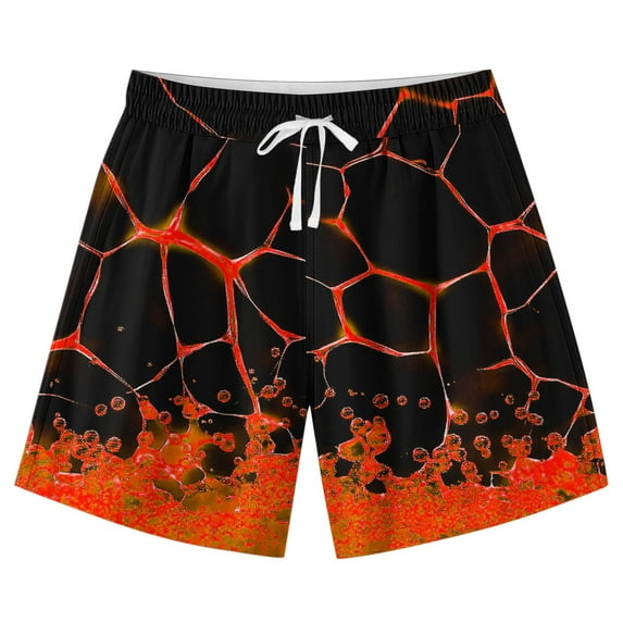 ZACPNCV Teen Boys Swim Trunks Quick Dry Swimwear Bathing Suit for Big Boys Beach Swim Boards Shorts Orange 9-10 Years