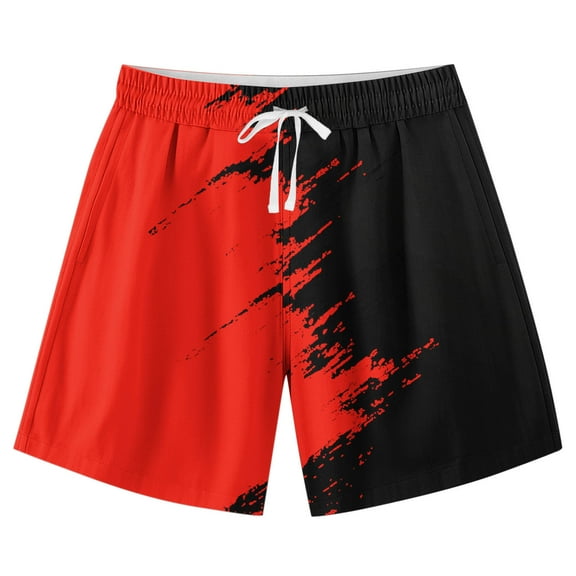 ZACPNCV Teen Boys Swim Trunks Quick Dry Swimwear Bathing Suit for Big Boys Beach Swim Boards Shorts Red 7-8 Years