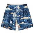 thumbnail image 1 of ZACPNCV Teen Boys Swim Trunks Quick Dry Swimwear Bathing Suit for Big Boys Hawaiian Print Beach Swim Boards Shorts Dark Blue 7-8 Years, 1 of 6