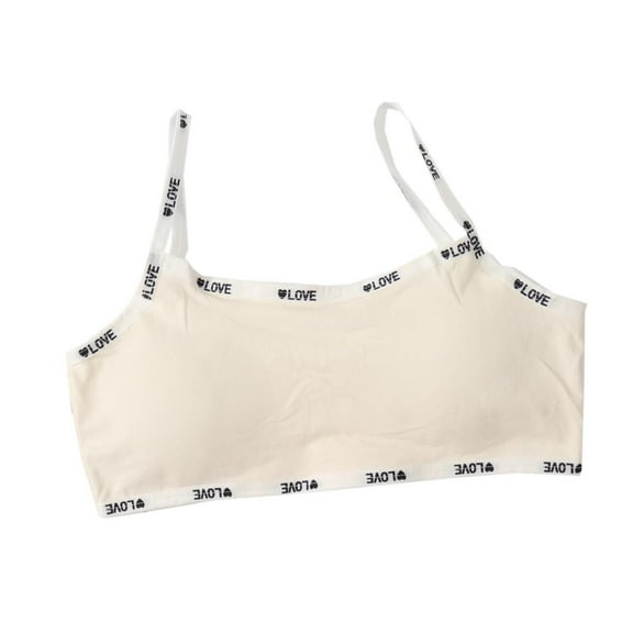 ZACPNCV Teen Girls Training Bras Sports Seamless Bra Padding Beige L