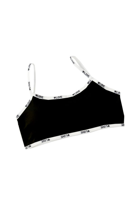 Teen Girls Training Bras Sports Seamless Bra Padding Black L