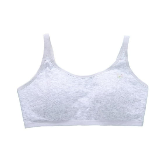 ZACPNCV Teen Girls Training Bras Sports Seamless Bra Padding Gray Free Size