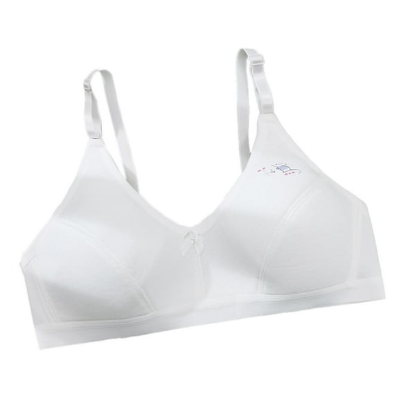 ZACPNCV Teen Girls Training Bras Sports Seamless Bra Padding White Free Size