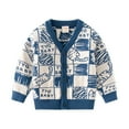 thumbnail image 1 of ZACPNCV Toddler Baby Boys Cardigan Little Boys V-Neck Cotton Sweater Kids Long Sleeve Jacket Knit Button Up for Fall Winter Blue 3-4 Years, 1 of 9