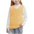 thumbnail image 1 of ZACPNCV Toddler Baby Boys Girls Padded Vest Warm Sleeveless Tank Top Kids Winter Fall Shirts Solid Color Casual Undershirt Yellow 4-5 Years, 1 of 9
