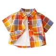 thumbnail image 1 of ZACPNCV Toddler Baby Boys Girls Plaid Shirts Baby Short Sleeve Lapel Collar Button Down Shirt Kids Casual Outwear Clothes Orange 2-3 Years, 1 of 3