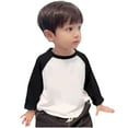 thumbnail image 1 of ZACPNCV Toddler Baby Girls Boys Long Sleeve Shirts Raglan Shirt Baseball Tee Cotton T-Shirts Black 4-5 Years, 1 of 4