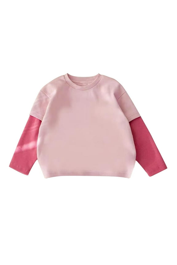 Toddler Baby Girls Boys Long Sleeve Shirts Raglan Shirt Baseball Tee Cotton T-Shirts Pink 2-3 Years