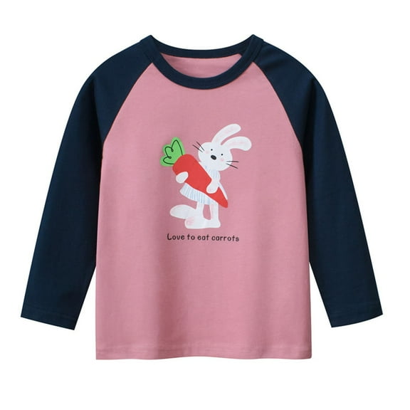 ZACPNCV Toddler Baby Girls Boys Long Sleeve Shirts Raglan Shirt Baseball Tee Cotton T-Shirts Pink 2-3 Years