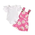 thumbnail image 1 of ZACPNCV Toddler Baby Girls Summer Outfits Daisy Ruffle Short Sleeve T-Shirts Tops Floral Shorts 2Pcs Clothes Set Hot Pink 12-18 Months, 1 of 8