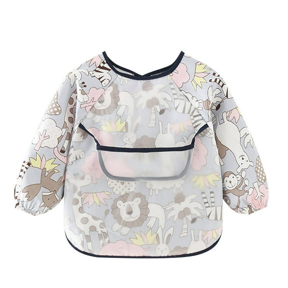 ZACPNCV Toddler Baby Long sleeve Bib for Eating Feeding Baby Led Weaning Mess Free Purple 1-3 Years