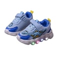 thumbnail image 1 of ZACPNCV Toddler Boys Dinosaur LED Sneakers Breathable Mesh Light Up Casual Soft Sole Running Shoes, 1 of 5