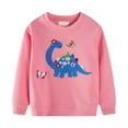 thumbnail image 1 of ZACPNCV Toddler Boys Girls Long Sleeve T-Shirt Cotton Crewneck Casual Shirts Kids Graphic Tops Pink 6-7 Years, 1 of 5