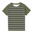 thumbnail image 1 of ZACPNCV Toddler Boys Short Sleeve Tees Cotton Casual Graphic Crewneck Striped Summer Top Clothes T-Shirts Army Green 13-14 Years, 1 of 8
