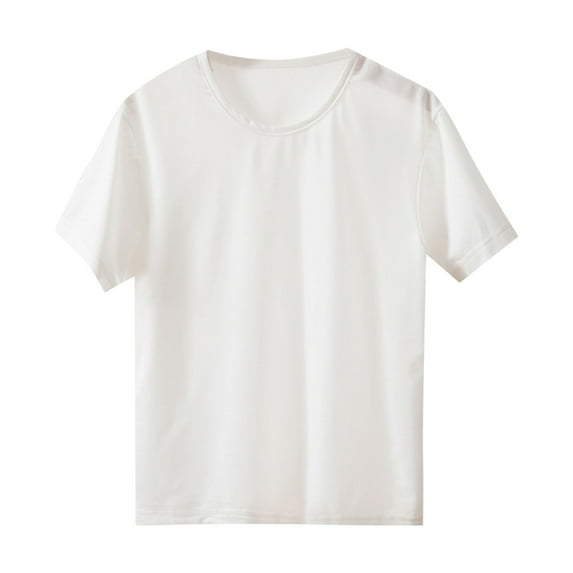 ZACPNCV Toddler Boys Tops Pullover Kids Short Sleeve T-Shirts Basic Comfy Activewear White 15-16 Years
