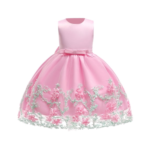 ZACPNCV Toddler Girl Dress Sleeveless Sequins Princess Dresses Toddler Wedding Birthday Party Gown Dresses Pink 9-10 Years