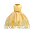 thumbnail image 1 of ZACPNCV Toddler Girl Dress Sleeveless Sequins Princess Dresses Toddler Wedding Birthday Party Gown Dresses Yellow 7-8 Years, 1 of 6
