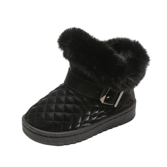 ZACPNCV Toddler Girl Snow Boots Winter Warm Outdoor Boots Black