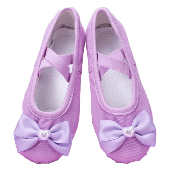 ZACPNCV Toddler Girls Ballet Shoes Soft Split Sole Dance Slippers No-Tie Training Yoga Shoes for Performance Indoor Sports Purple