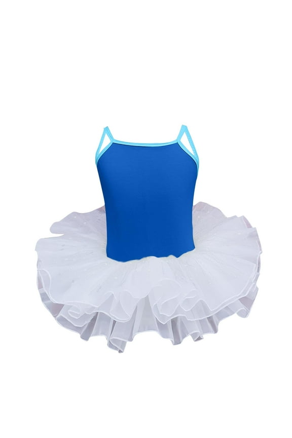 Toddler Girls Ballet Skirted Leotards Strap Tutu Dress Party for Dance Dark Blue 3-4 Years