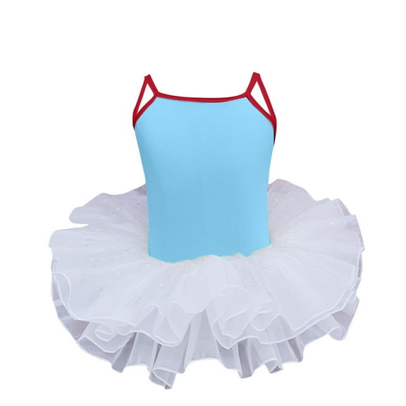 ZACPNCV Toddler Girls Ballet Skirted Leotards Strap Tutu Dress Party for Dance Light Blue 3-4 Years