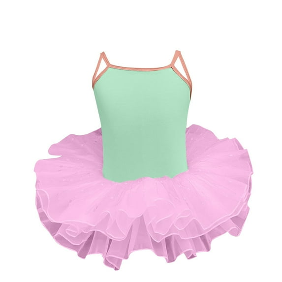 ZACPNCV Toddler Girls Ballet Skirted Leotards Strap Tutu Dress Party for Dance Mint Green 9-11 Years