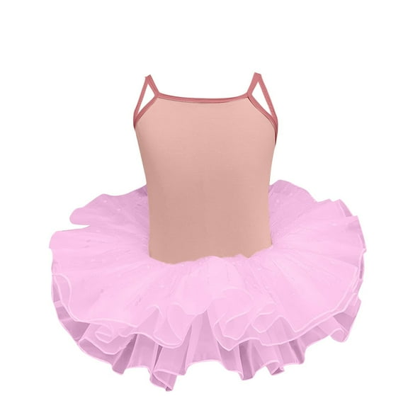 ZACPNCV Toddler Girls Ballet Skirted Leotards Strap Tutu Dress Party for Dance Pink 4-5 Years