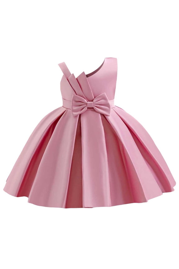 Toddler Girls Birthday Dresses Tutu Flower Girl Wedding Party Dress Pageant Formal First Communion Gown Pink 3-4 Years