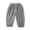 thumbnail image 1 of ZACPNCV Toddler Girls Boys Solid Cotton Harem Pants Summer Baby Basic Loose Long Bloomer Trouser Elastic Pants Gray 6-7 Years, 1 of 3