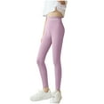 thumbnail image 1 of ZACPNCV Toddler Girls Cute Stretch Athletic Leggings Kids High Waisted Yoga Pants Ankle Length Trousers Purple 7-8 Years, 1 of 7