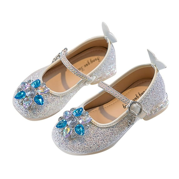 ZACPNCV Toddler Girls Dress Shoes Mary Jane Ballet Flats Bow Flower Girls Wedding Party Ballerina Flat Shoes White 5.5-6 Years