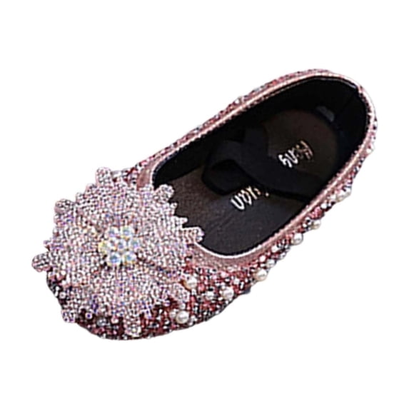 ZACPNCV Toddler Girls Flat Mary Jane Dress Shoes Flower Girl Comfortable Soft Soled School Wedding Party Shiny Shoes