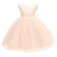 thumbnail image 1 of ZACPNCV Toddler Girls Tutu Sundress Ruffle Sleeve Birthday Party Dresses Kids Princess Communion Gown Bridesmaid Wedding Prom Dress 6-7 Years, 1 of 6