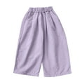 thumbnail image 1 of ZACPNCV Toddler Girls Wide Leg Pants Elastic Waist Pants Kids Loose Bottoms Purple 1-2 Years, 1 of 4
