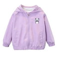 thumbnail image 1 of ZACPNCV Toddler Girls Windbreaker Casual Outerwear Kids Zip Hooded Jacket Baby Cute Dust Coat Purple 9-10 Years, 1 of 6
