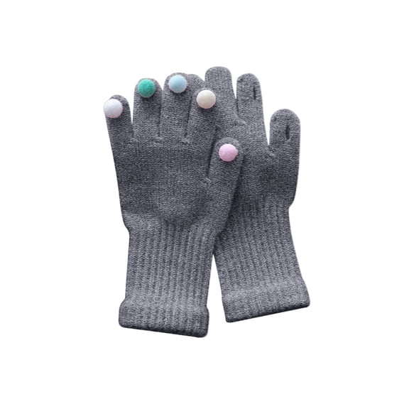 ZACPNCV Toddler Gloves Kids Gloves Kids Full Finger Mittens Winter Knitted Mitten for Little Boys and Girls Supplies Gray Free Size