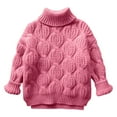 thumbnail image 1 of ZACPNCV Toddler Kids Boys and Girls Sweater Turtleneck High Collar Knit Solid Color Long Sleeved Sweater Hot Pink 2-3 Years, 1 of 8