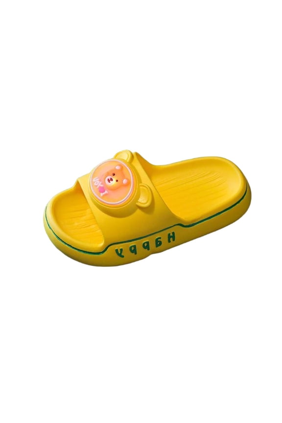 Toddler Light Up Bear Cartoon Slides Soft Sole Non Slip Indoor Outdoor Sandals for Boys Girls Summer
