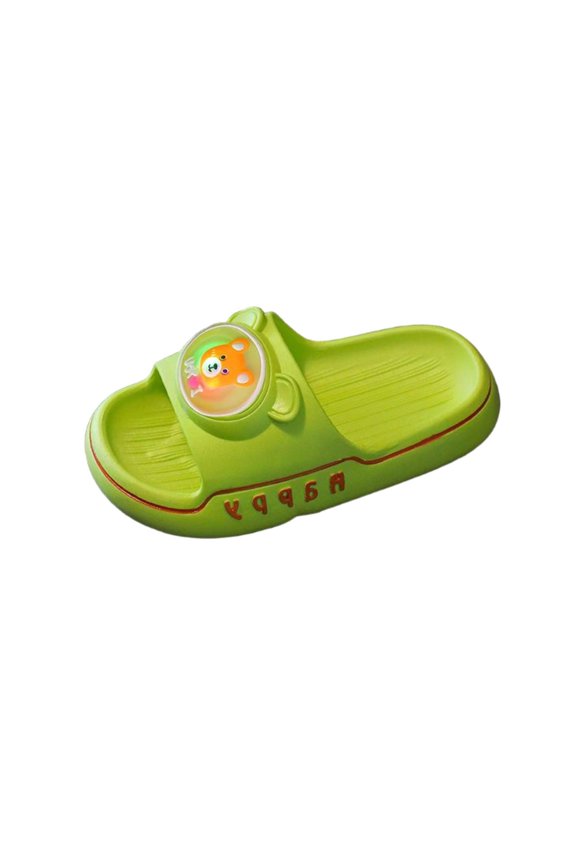 Toddler Light Up Bear Cartoon Slides Soft Sole Non Slip Indoor Outdoor Sandals for Boys Girls Summer
