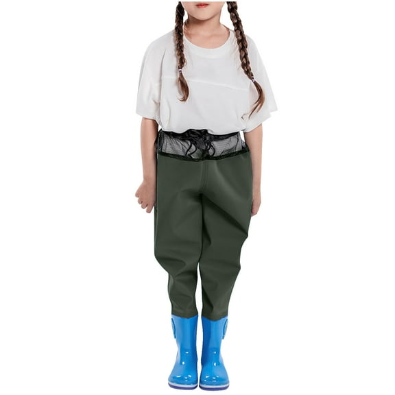 ZACPNCV Toddler Rain Pants Boys Girls Water Proof Outdoor Rain Jumpsuit Mud Proof Bottoms Windproof Girls Rain Windbreaker Olive Green 3-4 Years