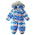 thumbnail image 1 of ZACPNCV Toddler Snowsuit Baby Winter Clothes Boy Infant Girl Snow Wear Blue 4-5 Years, 1 of 9
