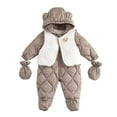 thumbnail image 1 of ZACPNCV Toddler Snowsuit Baby Winter Clothes Boy Infant Girl Snow Wear Khaki 18-24 Months, 1 of 9