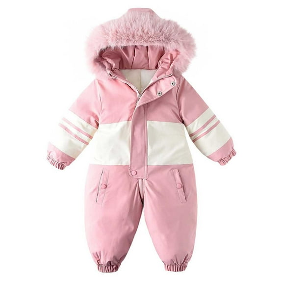 ZACPNCV Toddler Snowsuit Baby Winter Clothes Boy Infant Girl Snow Wear Pink 18-24 Months