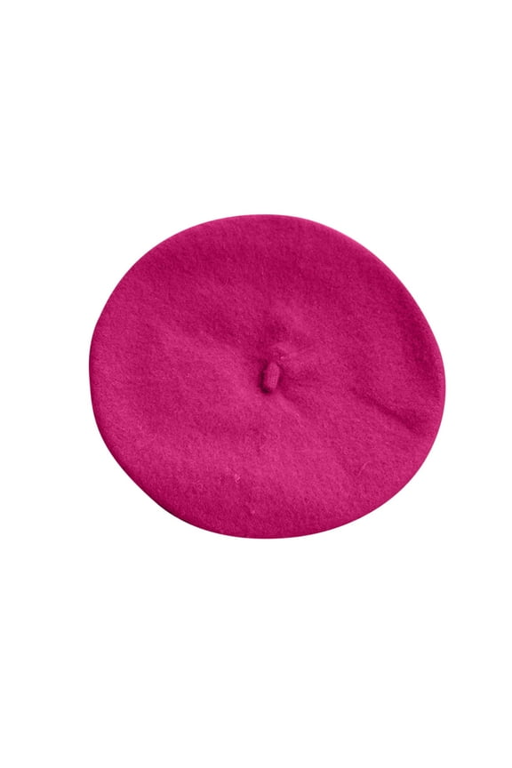 Toddler Wool Beret Warm Kids Beret Classic French Barette Hat for Girls Hot Pink 1-10 Years